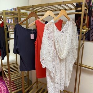 Lace White Cover-Up and Dresses Set